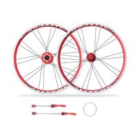 Set Di Ruote Bici Pieghevole Da 20'' 406/451 Freno V Ruota Anteriore/posteriore Sgancio Rapido Ruote BMX F74mm/R130mm Supporto 7-10 Velocità(Red,451)