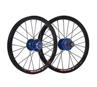 Set Di Ruote Biciclette Pieghevoli Da 16/20'' Ruote BMX Freni A Disco Sgancio Rapido Cerchio In Lega Di Alluminio A Doppia Parete Anteriore 100 Mm Posteriore 135 Mm 8/9/10/11 Velocità(Blue_20Inch/406)