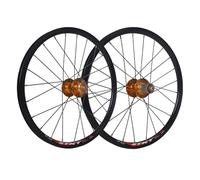 Set Di Ruote Biciclette Pieghevoli Da 16/20'' Ruote BMX Freni A Disco Sgancio Rapido Cerchio In Lega Di Alluminio A Doppia Parete Anteriore 100 Mm Posteriore 135 Mm 8/9/10/11 Velocità(Gold_16Inch/349)