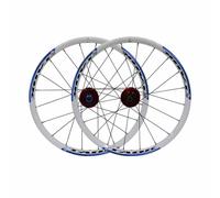 Set Di Ruote BMX 20" 406 Freni A Disco Ruota Anteriore E Posteriore A Sgancio Rapido 100/135mm, Cerchio In Alluminio Per Bici Pieghevole/Da Montagna, Cassetta A 7, 8 E 9 Velocità(White Blue)