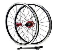 Set Di Ruote BMX 20in 406/451mm Ruote Per Bici Pieghevoli QR Anteriore 100mm Posteriore 130mm Freno C/V Mozzi 20/24H Per Cassetta 7-12 Velocità Cerchi In Lega Di Alluminio(Red,451)