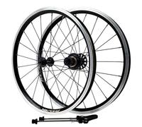 Set Di Ruote BMX 20in 406/451mm Ruote Per Bici Pieghevoli QR Anteriore 100mm Posteriore 130mm Freno C/V Mozzi 20/24H Per Cassetta 7-12 Velocità Cerchi In Lega Di Alluminio(Black,406)