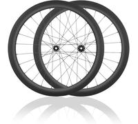 Set di Ruote da Bici da Strada in Fibra di Carbonio 700C Altezza 28/32/35/38/42/45/50/55/60/65/73 Mm Mozzi con Perno Passante Center Lock E Freno A Disco 24H per Cassette A 8/9/10/11/12 velocità,50mm