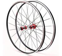 Set di Ruote da Corsa 700C con Mozzo in Carbonio E Cerchio/Freno V, Rilascio Rapido per Cassetta 7 8 9 10 11 velocità, 1548 G, Biciclette Cruiser,Rosso