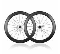 Set Di Ruote Da Corsa A Scatto Fisso 700C Cerchi for Bici Con Freno A V In Carbonio Da 60mm, 100 * 9mm, 9.5 * 120mm Asse Solido, Set Di Ruote Con Doppio Mozzo Fisso 1.37" X 24 TPI