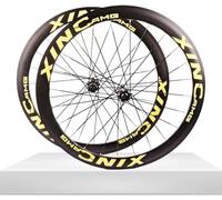 Set Di Ruote Da Corsa Con Asse Passante, Cerchi in Alluminio 700C, Freno A Disco Anteriore 12X100 Mm, Posteriore 12X142 Mm, Mozzi A 24 Fori Per Ruote Con Cassette 7/8/9/10/11/12 Velocità,D'oro,50mm