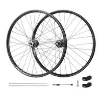 Set Di Ruote DH/AM/Mountain Bike 24/26/27,5/29'' Lega Di Alluminio Ruote Per Bici Da Dirt Jump 32H Freno A Disco QR Anteriore Viti Di Bloccaggio Mozzi Posteriori(Black,24in)
