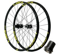 Set Di Ruote For Bicicletta, Pneumatici Anteriori E Posteriori Da 26'', 27,5'' 29'', Con Freno A Disco, Cassetta QR A 12 Velocità, Cuscinetto Del Mozzo (nero-blu, 5 Pollici)(Negro-dorado,29inch)