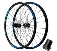 Set Di Ruote For Bicicletta, Pneumatici Anteriori E Posteriori Da 26'', 27,5'' 29'', Con Freno A Disco, Cassetta QR A 12 Velocità, Cuscinetto Del Mozzo (nero-blu, 5 Pollici)(Negro-azul,26inch)