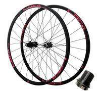 Set Di Ruote For Bicicletta, Pneumatici Anteriori E Posteriori Da 26'', 27,5'' 29'', Con Freno A Disco, Cassetta QR A 12 Velocità, Cuscinetto Del Mozzo (nero-blu, 5 Pollici)(Negro-rojo,29inch)