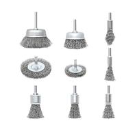 Set di ruote for spazzole metalliche con gambo da 6 mm 8/9 pezzi for utensili rotanti for trapano(9 pieces)