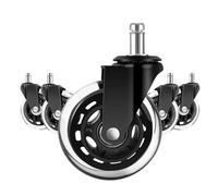 Set di ruote girevoli for mobili da 3", confezione da 5 for sedie | Rulli in gomma silenziosi, rotazione 360°, per sedie e mobili da ufficio(11mm)