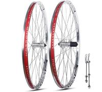 Set di ruote MTB da 26/27,5/29 pollici in lega a doppia parete con asse passante con cuscinetto sigillato freno a disco, compatibile con cassette a 7-11 velocità, perfetto per mountain bike