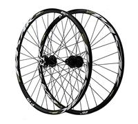 Set di ruote MTB da 26 pollici, 27,5" e 29er, con freno a disco a sgancio rapido, cerchio a doppia parete 24 fori, adatto for cassette 7 a 11 velocità(Black,26 inch)