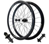 Set di Ruote per Bici da Corsa 700C, Lega di Alluminio, Freni a V, 4 Cuscinetti sigillati, Ruote Anteriori e Posteriori, cerchione da 40 mm per Bici a 7/8/9/10/11/12 velocità