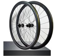 Set di ruote per bici da corsa 700C, perno passante Center Lock in fibra di carbonio, cerchio da 50 mm, freni a disco, cuscinetti sigillati, mozzo da 1720 g, pneumatico 23C/45C (colore: 9 * 100 mm/10