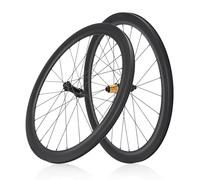 Set Di Ruote Per Bici Da Strada 700C Fibra Di Carbonio Ruote Anteriori E Posteriori Asse Passante 15x100/12x142mm Blocco Centrale Freno A Disco Mozzi 24H Per 8-12 Velocità(60T,50mm)