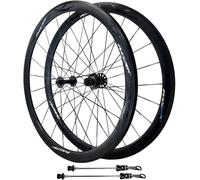 Set Di Ruote Per Bici Da Strada 700C, Lega Di Alluminio Anteriore 2 Posteriori 4 Cuscinetti 20/24 Fori Cerchi A Doppia Parete Mozzo A Sgancio Rapido 7/8/9/10/11/12 Velocità, Ruote Freno C / V,Bianca