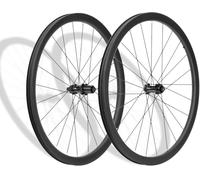 Set di Ruote per Bici da Strada in Fibra di Carbonio 700C Perno Passante Ruota Anteriore E Posteriore Blocco Centrale Freno A Disco Mozzi 24H per Cassetta 8/9/10/11/12 velocità,35mm