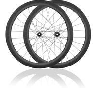 Set di Ruote per Bici da Strada in Fibra di Carbonio 700C Perno Passante Ruota Anteriore E Posteriore Blocco Centrale Freno A Disco Mozzi 24H per Cassetta 8/9/10/11/12 velocità,50mm