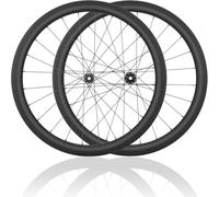 Set di Ruote per Bici da Strada in Fibra di Carbonio 700C Perno Passante Ruota Anteriore E Posteriore Blocco Centrale Freno A Disco Mozzi 24H per Cassetta 8/9/10/11/12 velocità,45mm