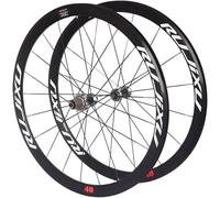Set di Ruote per Bici da Strada in Lega di Alluminio, Cerchi da 700C 40 Mm, Ruote con Freni A V, Sgancio Rapido, Mozzo in Carbonio A Trazione Diretta, Compatibile con 8, 9, 10 E 11 velocità,Argento
