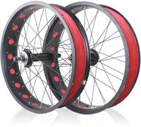 Set Di Ruote Per Bicicletta Fat Tire 20/24/26X4,0", Biciclette Con Pneumatici Da Neve/Spiaggia, Bulloni Su Asse 135 Mm/195 Mm, Mozzi 36H, Freno A Disco, Per Ruota Libera Rotante 7-10S.,20inch