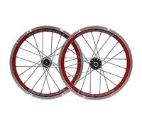 Set di Ruote per Biciclette Pieghevoli da 16 Pollici, Ruote Piccole, Ruote Anteriori e Posteriori, mozzo a sgancio rapido, Cerchio a Doppia Parete, Freno a V, 20 Fori