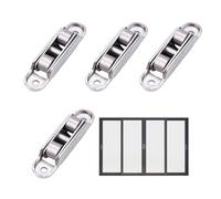 Set di ruote per cingoli - Rullo per porta scorrevole | Rullo di scorrimento a doppia ruota - Rulli per finestre con due assi in metallo a due, angolari di regolazione del bilanciamento a