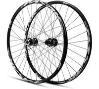 Set Di Ruote Per Mountain Bike 26/27,5/29 Pollici in Lega Di Alluminio A Doppia Parete Ruota Anteriore Ruota Posteriore Freno A Disco Sgancio Rapido Per 8/9/10/11/12 Velocità Cassetta,Nero,26inch