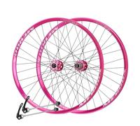 Set Di Ruote Per Mountain Bike 26" 27,5" Doppia Parete Freno A Disco A Sgancio Rapido Cerchione MTB In Lega Di Alluminio Cassetta 32H 8-11 Velocità(Rose red_26'')