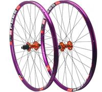 Set di ruote per mountain bike da 26/27,5/29 pollici, cerchi in lega di alluminio, ruote anteriori e posteriori per 8-12 velocità, perno passante, freno a disco Purple,27.5 in
