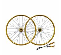 Set Di Ruote Per Mountain Bike Da 26 Pollici Freno A Disco Cerchi A Doppia Parete, Cassetta A 7, 8 E 9 Velocità, Sgancio Rapido F100×9mm R135×10mm, 2 Cuscinetti Sigillati, Valvola Schrader(Gold)