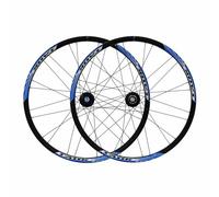 Set Di Ruote Per Mountain Bike In Lega Di Alluminio 26" Mozzo A Sgancio Rapido Da 100/135mm, Freno A Disco A 6 Bulloni, Cerchi A Doppia Parete Da 24/24 Fori, Cassetta A 7, 8 E 9 Velocità(Black Blue)