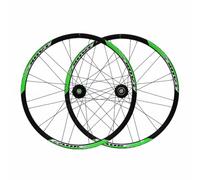 Set Di Ruote Per Mountain Bike In Lega Di Alluminio 26" Mozzo A Sgancio Rapido Da 100/135mm, Freno A Disco A 6 Bulloni, Cerchi A Doppia Parete Da 24/24 Fori, Cassetta A 7, 8 E 9 Velocità(Black Green)