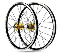 Set di Ruote per Mountain Bike, Ruote per Bici Pieghevole da 20 Pollici, Freno a Disco, 406/451, Cerchio in Lega di Alluminio a sgancio rapido Anteriore e Posteriore BMX, 24 Fori, 7-12