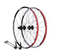 Set di ruote per mountain bike, Set di ruote per mountain bike 26 27 5 Cerchio in lega di alluminio a doppia parete Sgancio rapido Freno a disco 24 fori Anteriore 2 Posteriore 5 Cuscinetti Supporto m