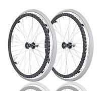 Set di ruote posteriori di ricambio per sedie a ro 24 pollici 1 coppia, ruota posteriore for sedia a rotelle in poliuretano pieno antiscivolo antiforatura, mozzo con raggi in lega di alluminio(Greys)