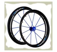 Set di ruote posteriori di ricambio per sedie a ro S for sedia a rotelle sportiva, set da 24 pollici, mozzo ruota in alluminio con cuscinetto, pneumatico di ricambio for rotella posteriore(Blue)