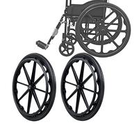 Set di ruote posteriori di ricambio per sedie a ro Set di 2 ruote for sedia a rotelle solide non pneumatiche da 20", 22" e 24", in poliuretano, adatte a tutti i tipi di pavimentazione(22 * 13/8)