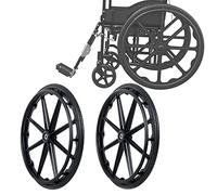 Set di ruote posteriori di ricambio per sedie a ro Set di 2 ruote for sedia a rotelle solide non pneumatiche da 20", 22" e 24", in poliuretano, adatte a tutti i tipi di pavimentazione(24*13/8)