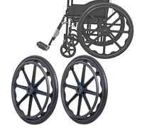 Set di ruote posteriori di ricambio per sedie a ro Set di 2 ruote for sedia a rotelle solide non pneumatiche da 20", 22" e 24", in poliuretano, adatte a tutti i tipi di pavimentazione(20*13/8)