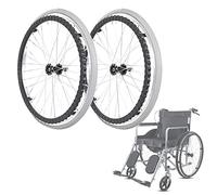 Set di ruote posteriori di ricambio per sedie a ro Set di 2 ruote girevoli for sedia a rotelle, ruote in poliuretano solido antiforatura da 24 pollici, parti di accessori for sedia a rotelle, con anel