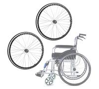 Set di ruote posteriori di ricambio per sedie a ro Set di 2 ruote in lega di alluminio con pneumatici pieni in poliuretano da 24 pollici, ruote antiforatura for sedie a rotelle for disabili e sedie a
