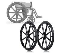 Set di ruote posteriori di ricambio per sedie a ro Set di 2 ruote posteriori for sedia a rotelle da 24 pollici, pneumatici pieni antiforatura, ruote girevoli for sedia a rotelle con mozzo integrale, c