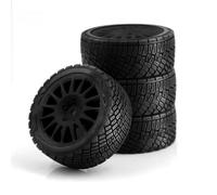 Set di Ruote RC per Tamiya WRC C3 1/10 rc Car Upgrade Parts Accessori di Ricambio 4 Pezzi da 67 Mm per Pneumatici per Rally con Cerchione(Black)