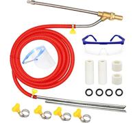 Set di sabbiatura ad alta pressione - Levigatrice a umido con getti, occhiali protettivi, accoppiamento rapido da 1/4" (ROSSO)