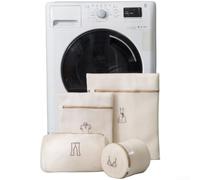 Set di sacchetti per lavatrice a doppio strato con cerniera nascosta per la sicurezza del carico (A)