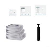 Set di sacchetti sottovuoto da viaggio con pompa manuale per compressione e protezione dalla polvere dall'umidità (9 pezzi + pompa manuale)