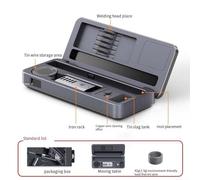 Set di saldatore, alimentatore PD/QC/DC da 100 W, per guscio in alluminio CNC con schermo IPS da 0,96", scatola di immagazzinaggio mobile per riparazione elettronica (per standard HS-02B)